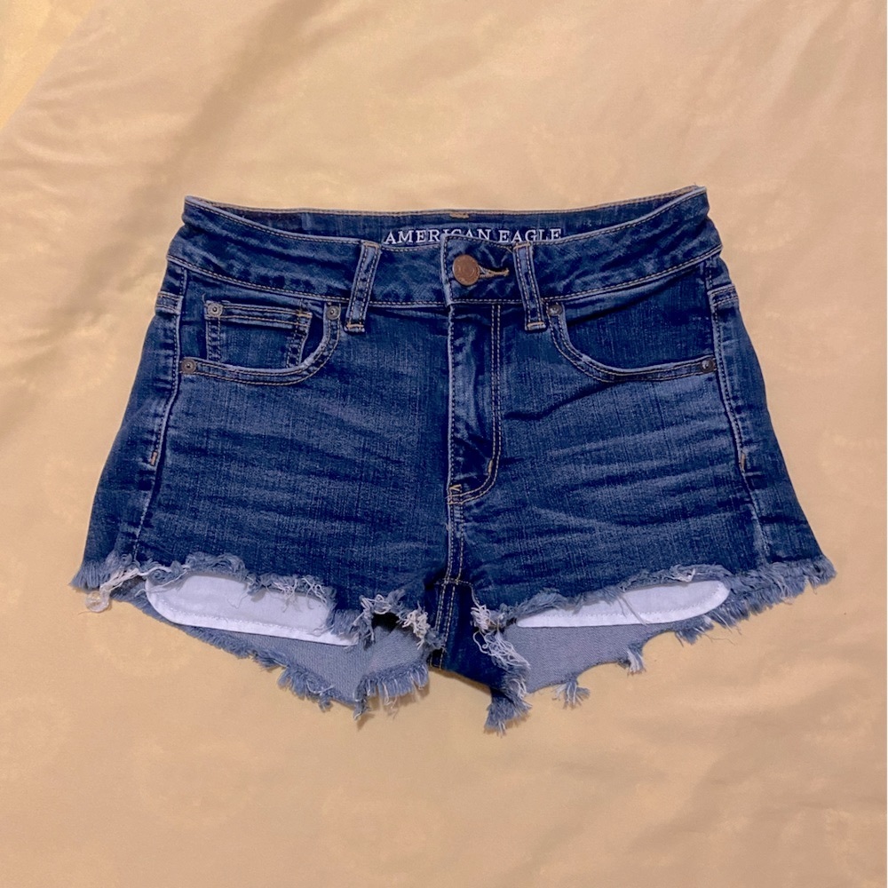 🐬AE Hi-Rose Shortie Super Stretch Jean Shorts
